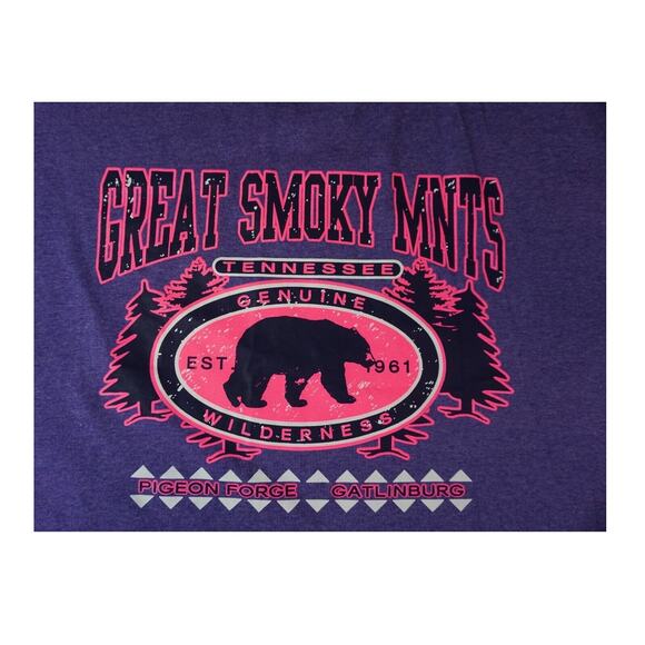 Great Smokey Mountain T-Shirt Gatlinburg, TN Pigeon Forge Sz 2XL Heathered Purpl - Picture 3 of 8